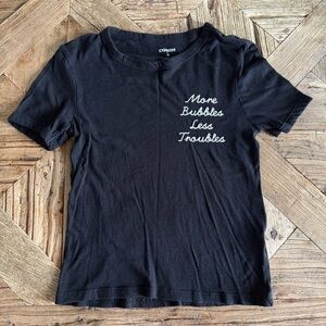 Express More Bubbles Less Troubles Women's Black T-Shirt XS